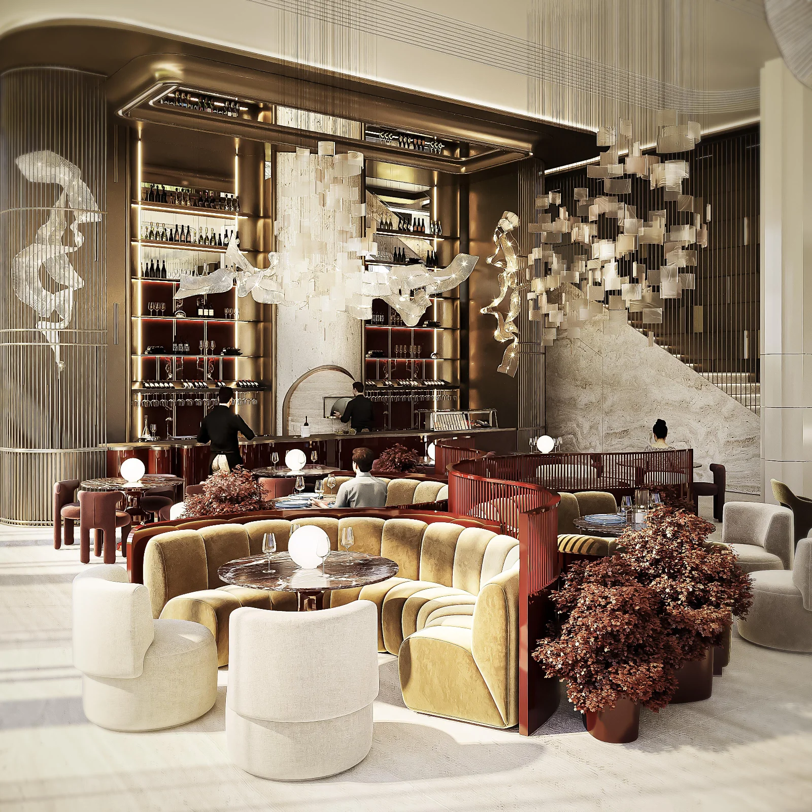 BW SALES RESTAURANT — Restaurant design — Belgrade Waterfront — image 4 — AA Studio Belgrade